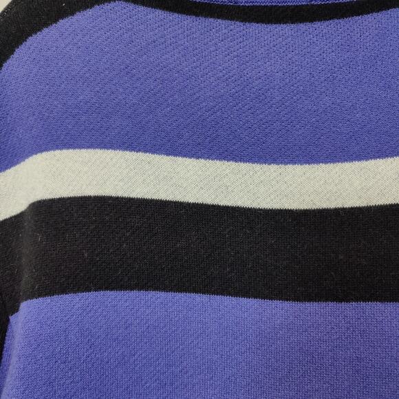 Les Hommes Men's Sz L Blue Retro Ski Stripe Pullover Sweater Crewneck - Picture 4 of 6